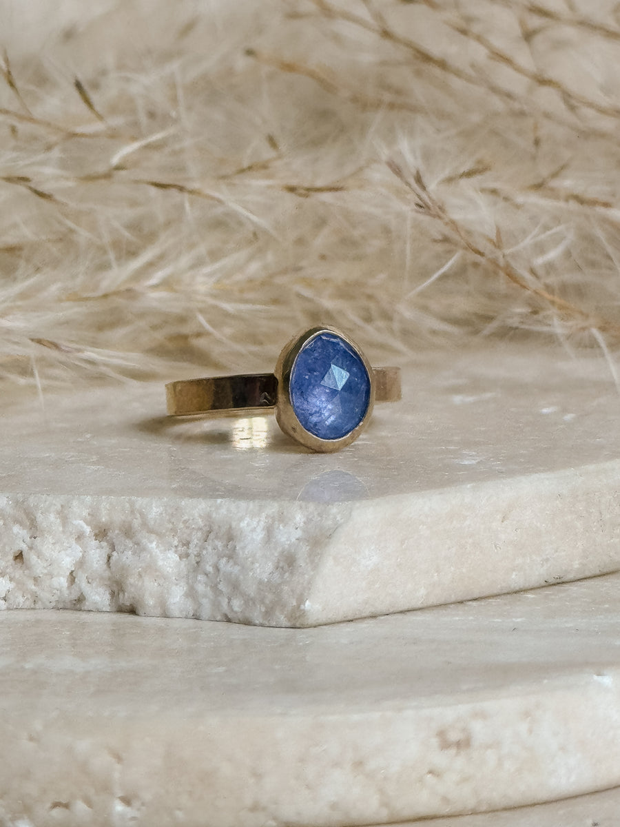 Tanzanite Ring + Solid 14k Gold Setting/14k Gold Filled Band