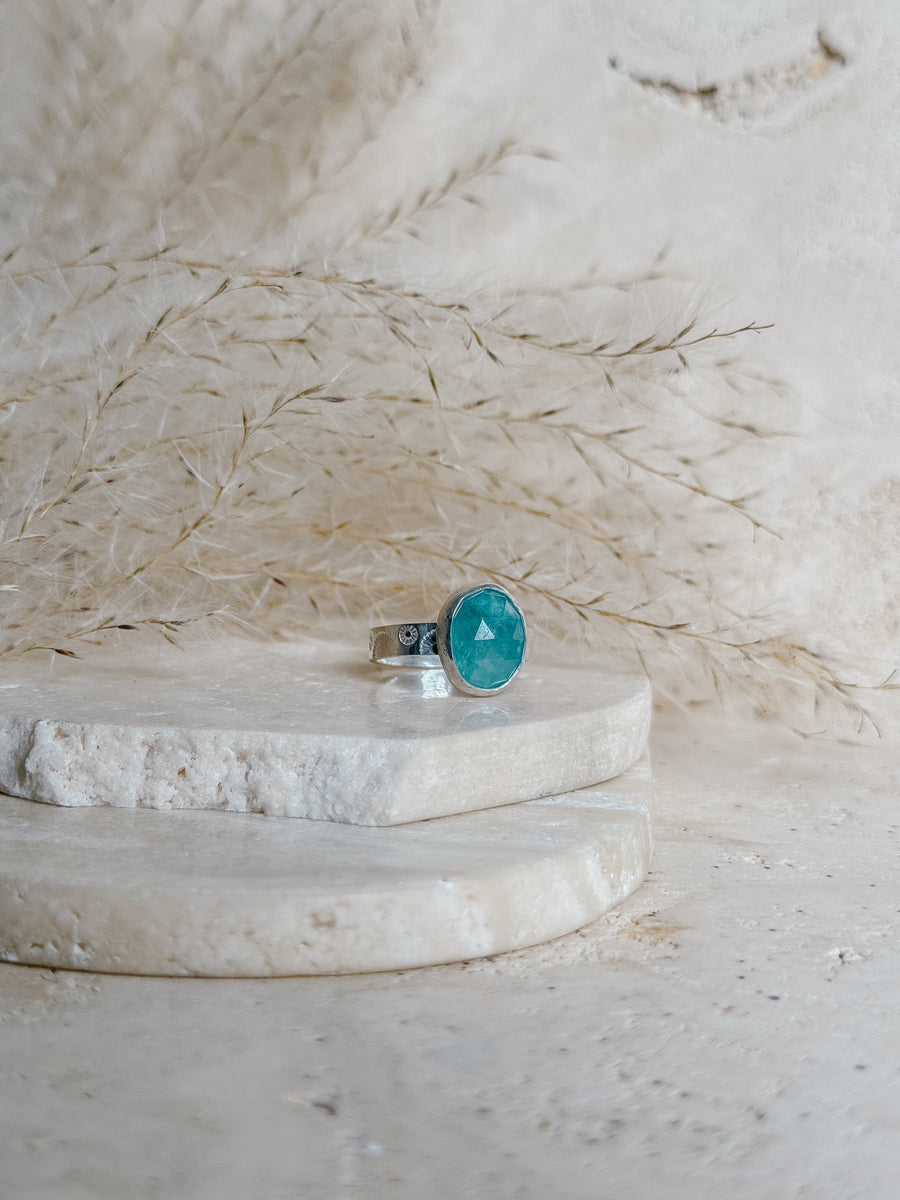 Grandidierite + Sterling Silver Ring