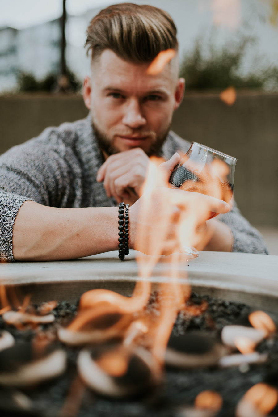 Black Onyx 6mm Mens Bracelet - Salt + Sage