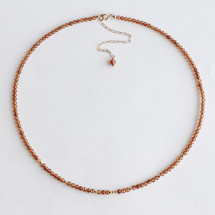 Hessonite Garnet Layering Necklace - Salt + Sage