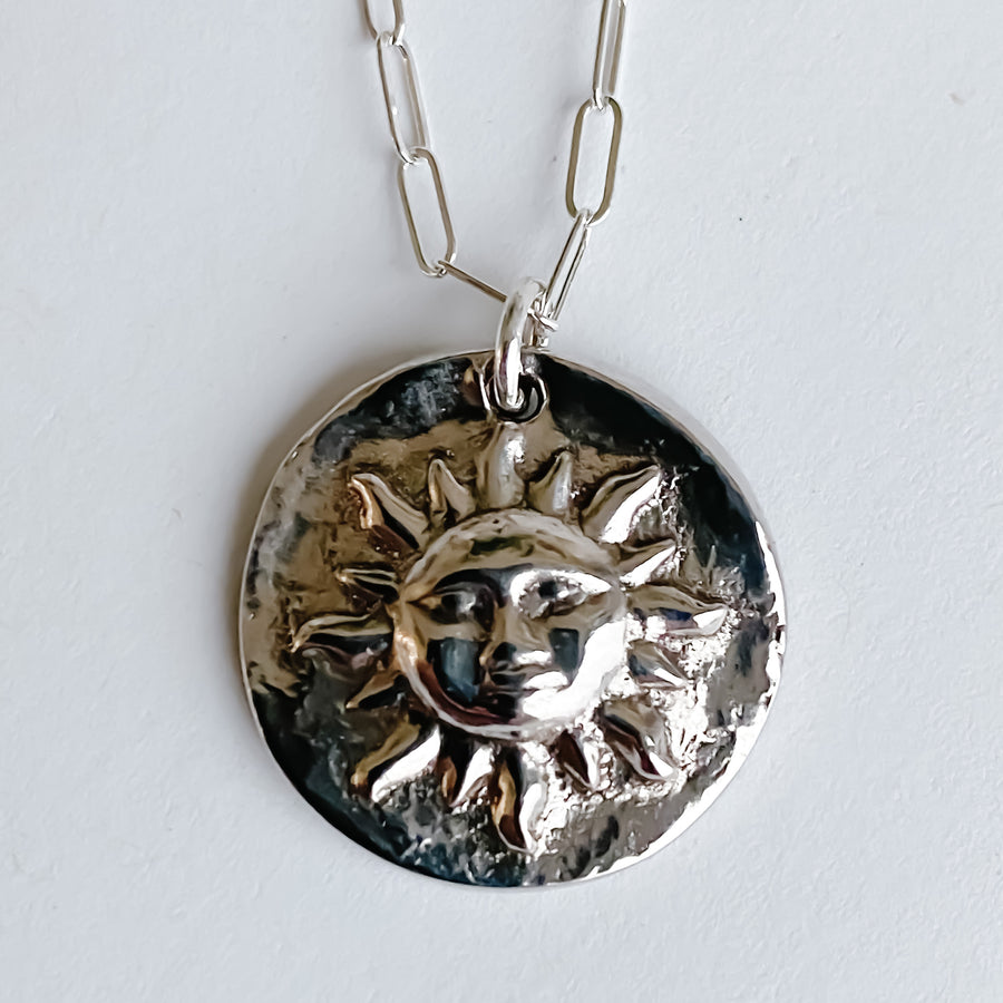 The Mädy Sun Necklace (White Copper) - Salt + Sage
