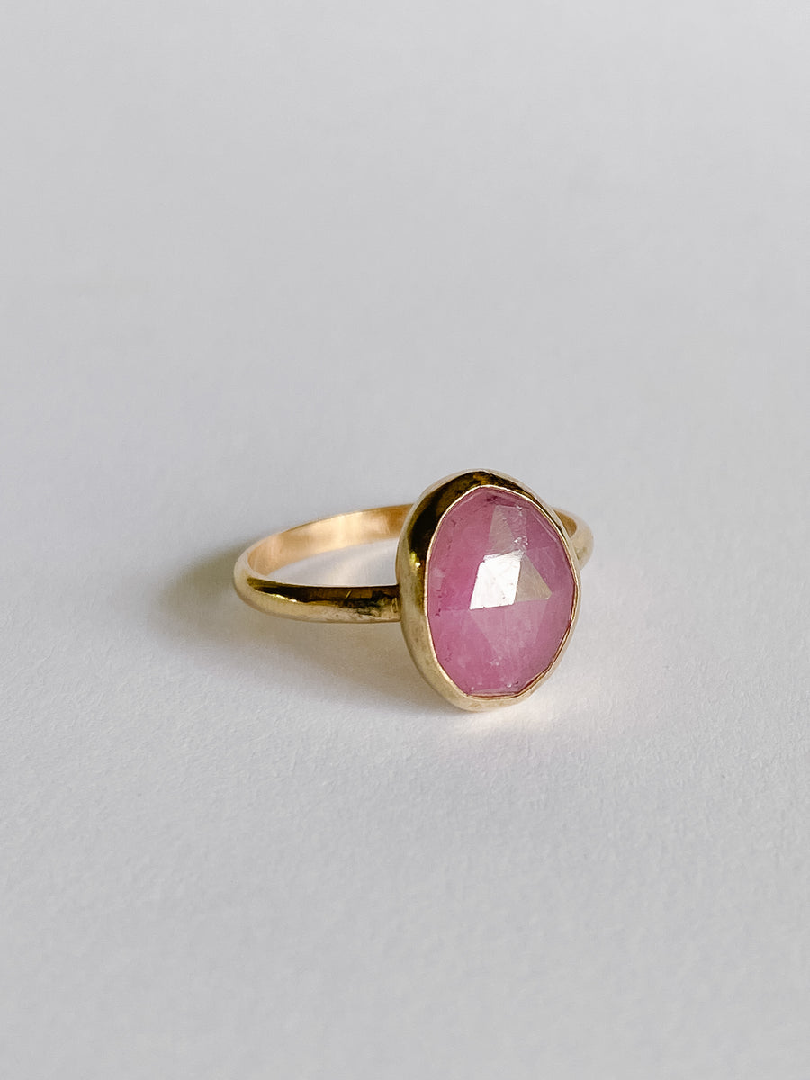 Pink Sapphire + 14k Gold Filled Ring - Salt + Sage