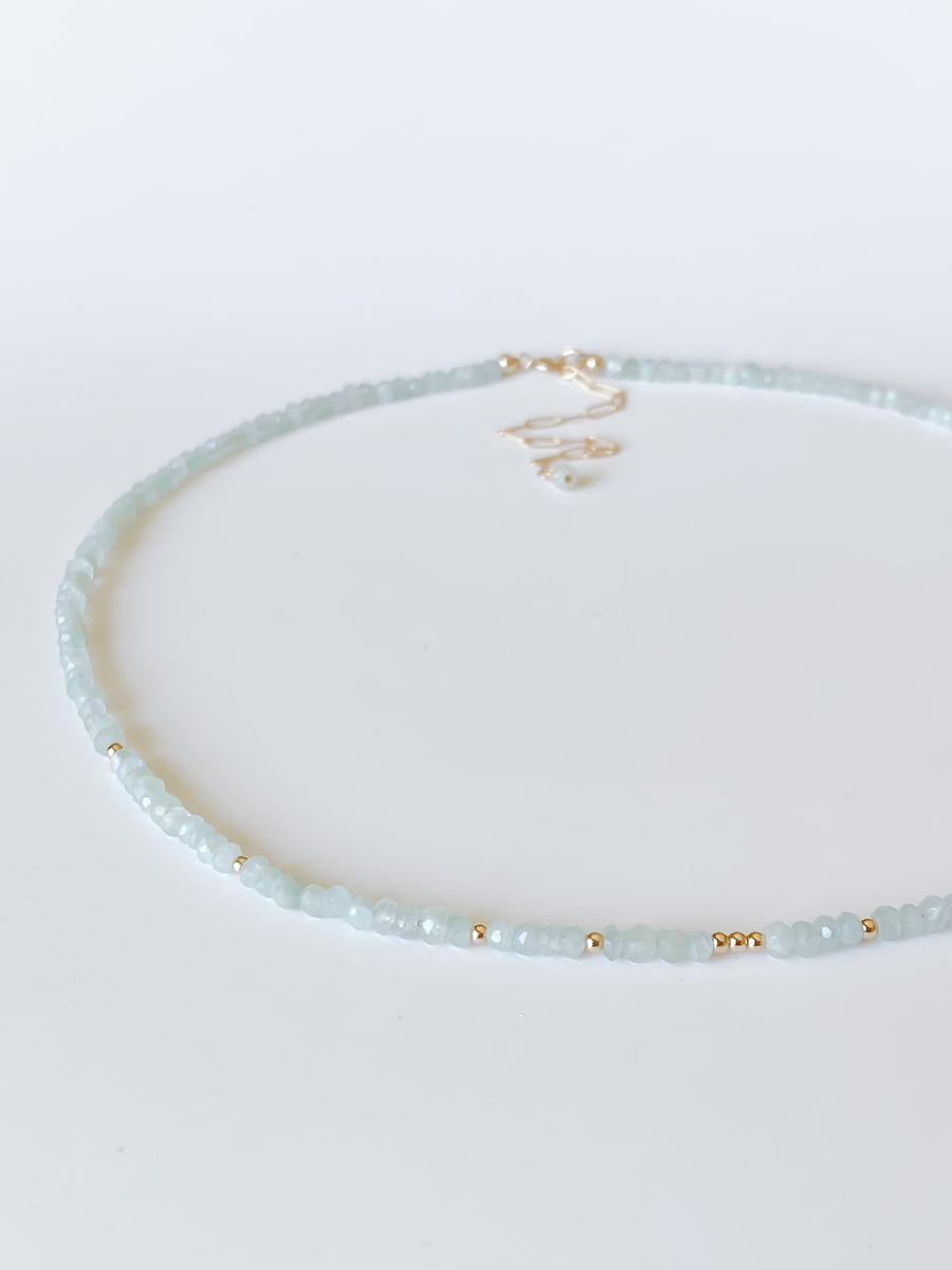 Aquamarine Layering Necklace - Salt + Sage