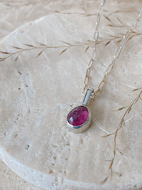 Rough Pink Tourmaline, Garnet Pendant buying 1 7/8