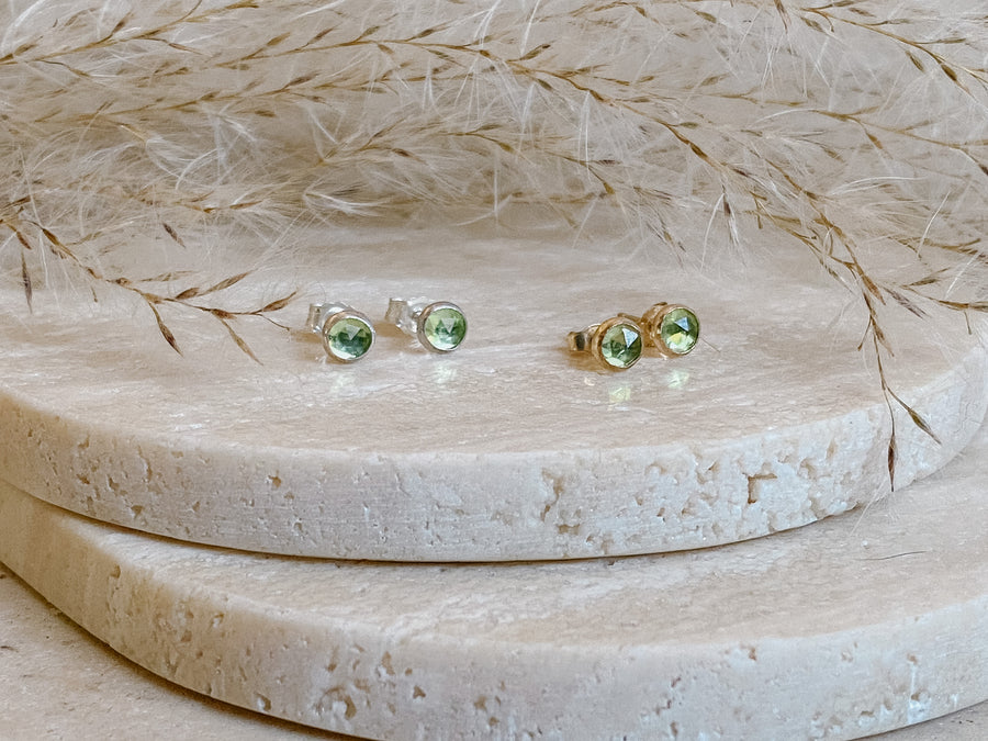 Peridot Stud Earrings - Salt + Sage