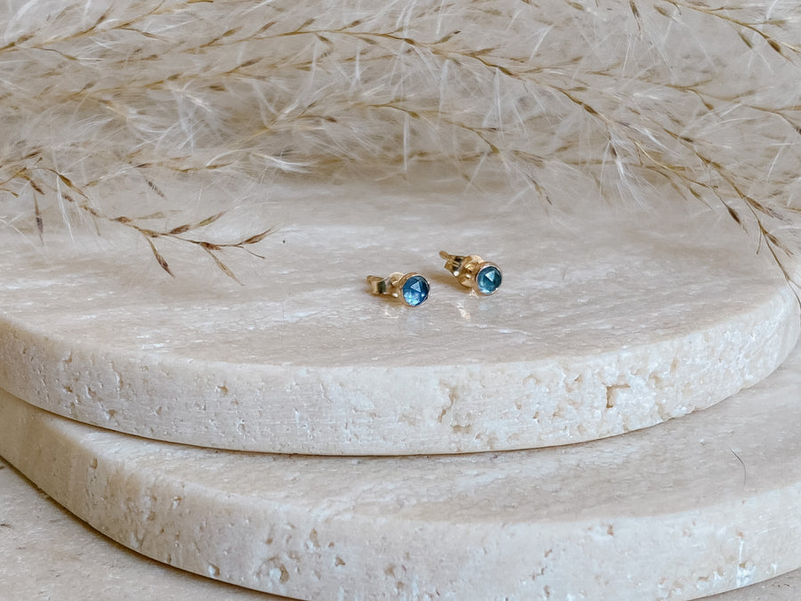 Montana Sapphire Stud Earrings - Salt + Sage