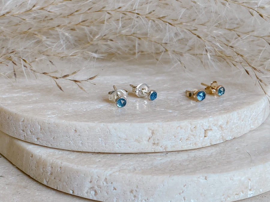 Montana Sapphire Stud Earrings - Salt + Sage