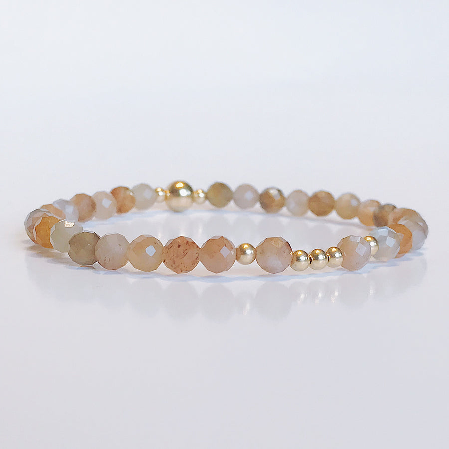 Peach Moonstone Illumination Bracelet - Salt + Sage